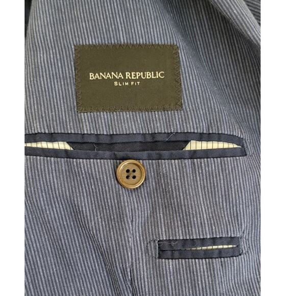 Banana Republic Mens Blazer Size 42R Blue 2 Button Slim Fit Blazer Modern Office - Picture 7 of 11